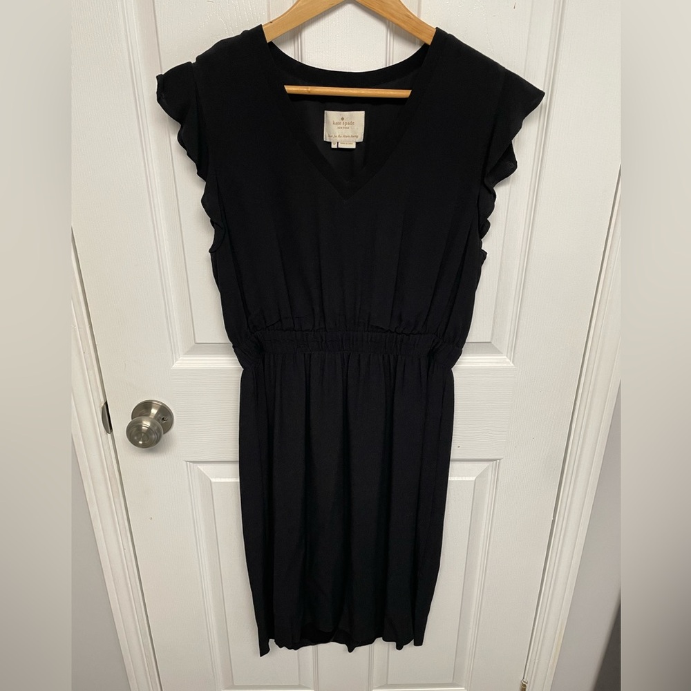 Kate Spade Black Ruffle Sleeve Dress